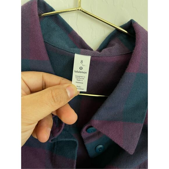 LULULEMON ATHLETICA Full Day Ahead plaid Flannel Shirt size 8 - Picture 3 of 8